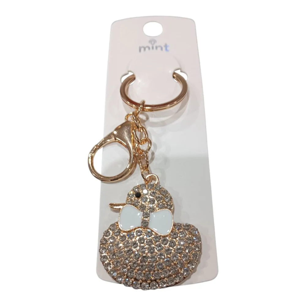 Duck your Favorite Valentine! Cute Diamond Ducky Keychain Purse Backpack Charm!